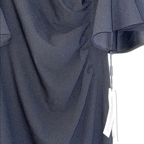 Calvin Klein Sheer Top MIDI Dress Black Size 6 - Picture 3 of 8